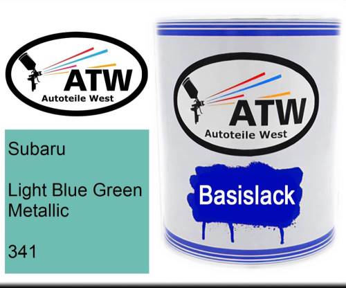 Subaru, Light Blue Green Metallic, 341: 1L Lackdose, von ATW Autoteile West.